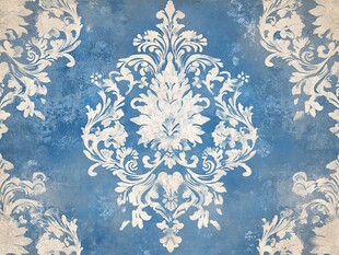 蓝底白花纹复古装饰图案