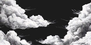黑白梦幻云朵背景图