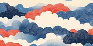 云卷云舒梦幻国风插画