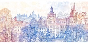 梦幻欧式城堡景观插画