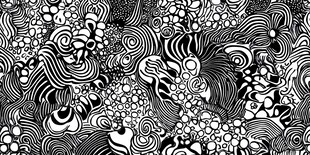 黑白抽象手绘花纹图案