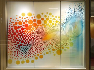 彩色波点玻璃艺术图案