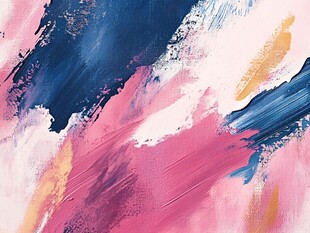 绚丽多彩抽象笔触艺术画