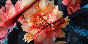 绚丽花卉印花布料