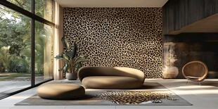 豹纹墙饰的时尚室内空间