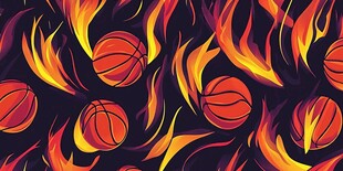 火焰篮球动感图案设计