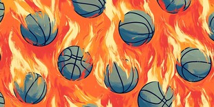 篮球燃焰图案设计