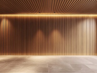 木质墙面简约室内空间