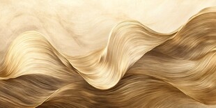 金色飘逸波浪卷发