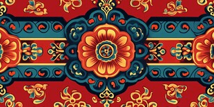 中式传统花卉纹案图案