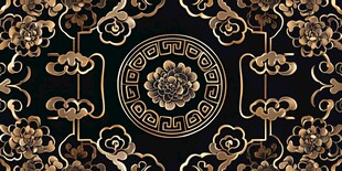 中式黑金古典花纹图案
