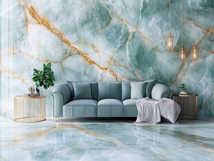 轻奢风客厅的大理石背景墙