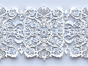 精致白色雕花装饰图案