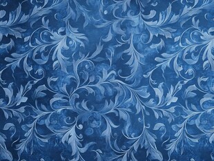 蓝色花卉纹理布料图案
