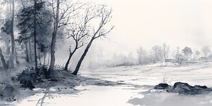 水墨山林 静谧自然之景