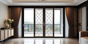 现代客厅优雅推拉门设计