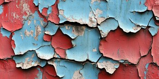 剥落彩漆墙面纹理特写