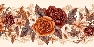 复古花卉花边图案设计