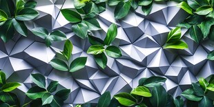 几何墙面绿植装饰景观