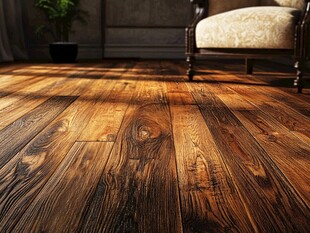 复古木质地板 温馨家居一角