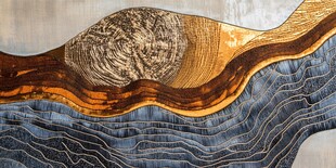 金属木纹抽象艺术装饰画