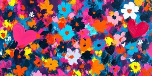 缤纷多彩花卉图案背景