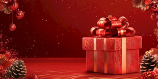 红色圣诞风精美礼品盒