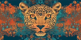 豹头 绚丽图案中的野性魅力