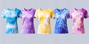 多彩扎染T恤展示