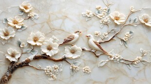 花鸟浮雕艺术墙面装饰