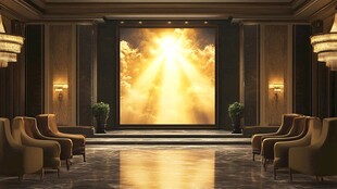 奢华影厅内的梦幻光影场景