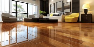 现代简约风客厅木地板展示