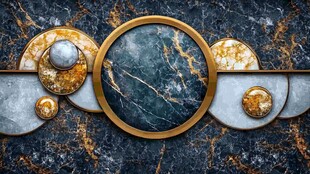 金属与石材结合的艺术图案