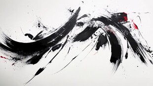 水墨抽象笔触艺术画面