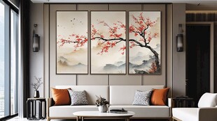 中式客厅的雅致装饰画