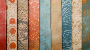 多彩复古风墙纸图案展示