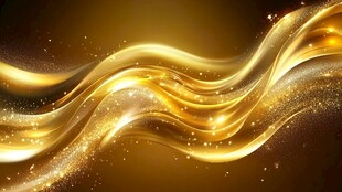 金色动感波浪闪耀背景