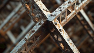 生锈的金属桁架特写