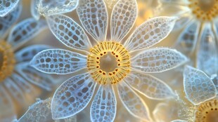 梦幻透明花朵微观世界