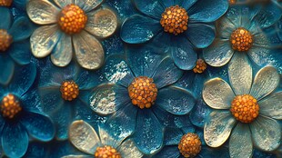 蓝色花朵微距特写画面