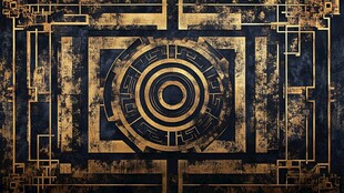 黑金几何图案科技风背景