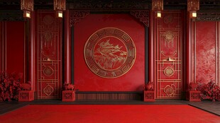 中式红金古典华丽场景