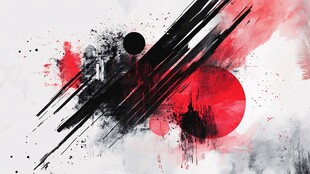 水墨笔触抽象艺术画面