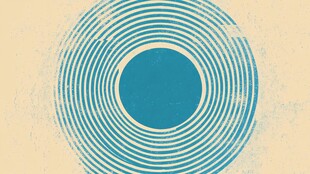 蓝色同心圆环抽象图案