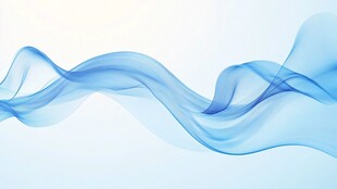 蓝色动感飘带抽象背景图