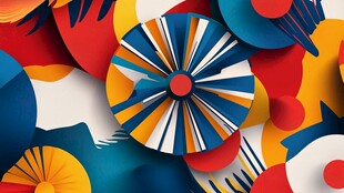 多彩几何纸艺装饰图案