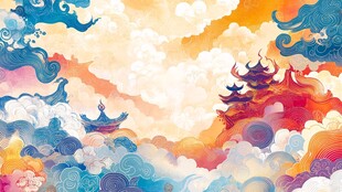 云海中的中式古韵建筑