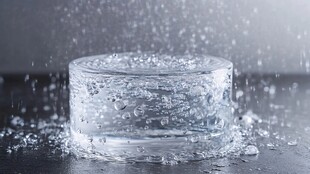 水滴落入玻璃杯瞬间