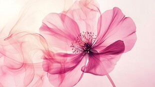 梦幻粉色花朵艺术影像