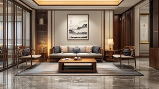 新中式风格典雅客厅空间